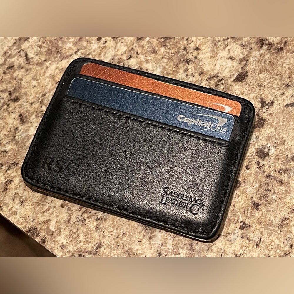 Saddleback Leather Co. Front Pocket Leather ID Wallet black full grain